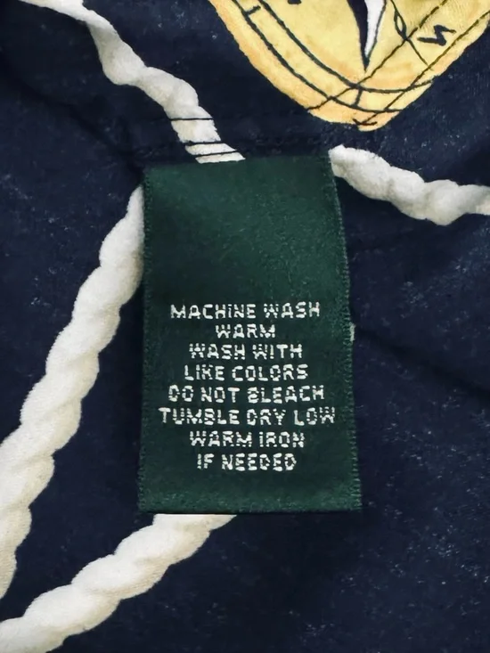 Lauren Ralph Lauren 1X Nautical Rope Anchor Cotton Button Shirt Coastal Preppy - Picture 7 of 9